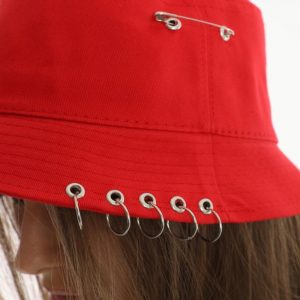 Unisex Piercingli Bucket Kova Şapka